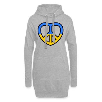 Ukraine - Hoodie-Kleid - Grau meliert - Vorne