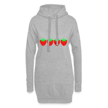 Erdbeere anders - Hoodie-Kleid - Grau meliert - Vorne