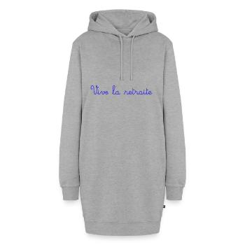 RETRAITE. RETRAITE. RETRAITEE. SENIOR. MAMIE. PAPY - Sweat-shirt à capuche long Femme - gris chiné - Devant
