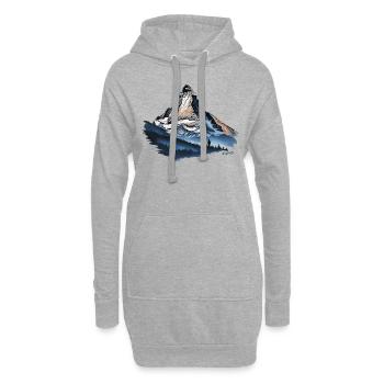 Cervin Suisse - Cadeaux Souvenirs - Sweat-shirt à capuche long Femme - gris chiné - Devant