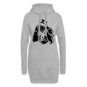 Boxe, arts martiaux, entraînement de boxe - Sweat-shirt à capuche long Femme - gris chiné - Devant