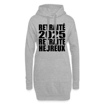Glücklicher Rentner Ruhestandsgeschenk 2025 - Hoodie-Kleid - Grau meliert - Vorne