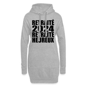 Alles Gute zum Ruhestandsgeschenk für Rentner 2024 - Hoodie-Kleid - Grau meliert - Vorne