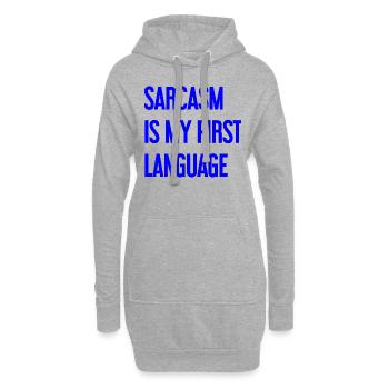 Sarcasme Pro - Sweat-shirt à capuche long Femme - gris chiné - Devant