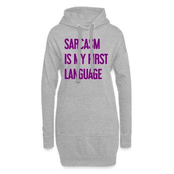 Sarcasme Pro - Sweat-shirt à capuche long Femme - gris chiné - Devant