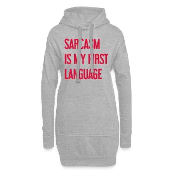 Sarcasm Pro - Hoodie Dress - heather grey - Front