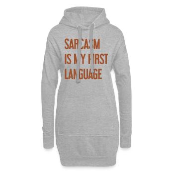 Sarkasmus-Profi - Hoodie-Kleid - Grau meliert - Vorne