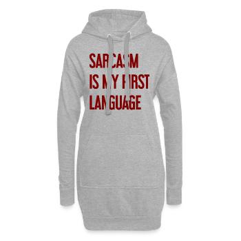 Sarcasme Pro - Sweat-shirt à capuche long Femme - gris chiné - Devant