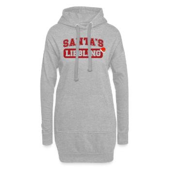 Santa's Liebling Weihnachtsgeschenk Weihnachtsoutf - Hoodie-Kleid - Grau meliert - Vorne