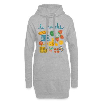 Markt Frankreich Sardinen Mädchen Sommer Frauen - Hoodie-Kleid - Grau meliert - Vorne