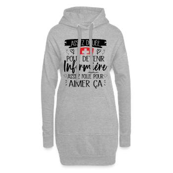 Assez douée pour devenir infirmière cadeau - Sweat-shirt à capuche long Femme - gris chiné - Devant