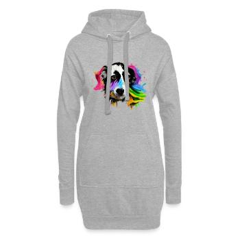 Australian Shepherd Design - bunt - Hoodie-Kleid - Grau meliert - Vorne