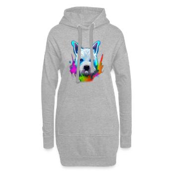 West Highland White Terrier Design - coloré - Sweat-shirt à capuche long Femme - gris chiné - Devant
