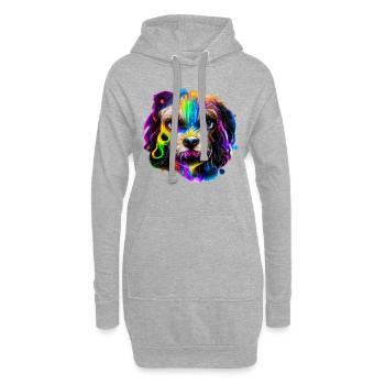 Cavapoo design en couleur - Sweat-shirt à capuche long Femme - gris chiné - Devant