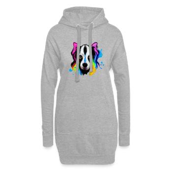 Border Collie Design en couleur - Sweat-shirt à capuche long Femme - gris chiné - Devant