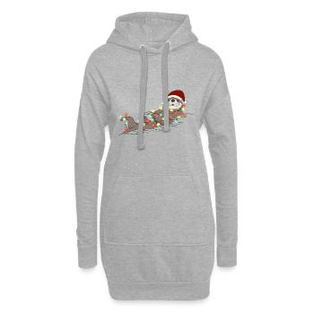 Christmas Lights Otter Weihnachten - Hoodie-Kleid - Grau meliert - Vorne