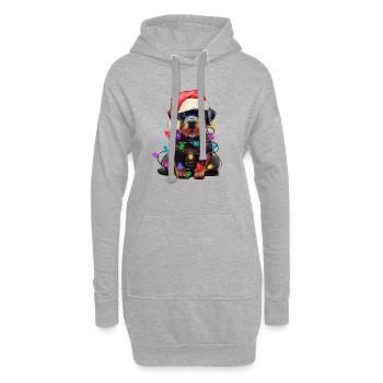 Chien de Noël - Sweat-shirt à capuche long Femme - gris chiné - Devant