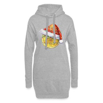 Citron de Noël - Sweat-shirt à capuche long Femme - gris chiné - Devant