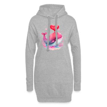 Wal Valentinstag Geschenk - Hoodie-Kleid - Grau meliert - Vorne