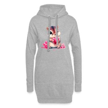 Hamster Cadeau de Saint-Valentin - Sweat-shirt à capuche long Femme - gris chiné - Devant