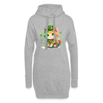 St Paddy’s St Patricksday St Patrick Day - Sweat-shirt à capuche long Femme - gris chiné - Devant