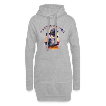 Halloween Pumpkin Horror - Hoodie Dress - heather grey - Front