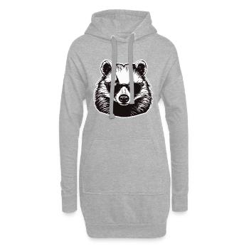 Dachs / Nagetier / Tier / Streifen / Wild - Hoodie-Kleid - Grau meliert - Vorne