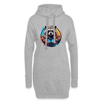 Raton laveur / Animal / Zoo / Sauvage / Mignon / Prédateur - Sweat-shirt à capuche long Femme - gris chiné - Devant