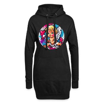 Cupid / Love / Arrow / Heart / Valentine's Day - Hoodie Dress - black - Front