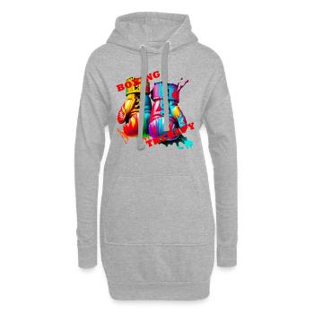 Box-Therapie - Hoodie-Kleid - Grau meliert - Vorne
