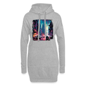 Apocalypse / Apocalypse / Destruction / Anarchie - Sweat-shirt à capuche long Femme - gris chiné - Devant