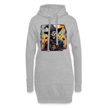 Vogelscheuche / Erntehelfer / Maisfeld / Feld - Hoodie-Kleid - Grau meliert - Vorne