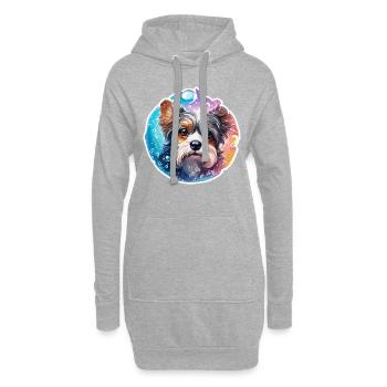 Animal dans bulle de savon / enfantin / mignon / chien - Sweat-shirt à capuche long Femme - gris chiné - Devant