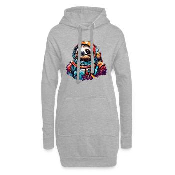 Astronaute / Espace / Animal / Paresseux / Vaisseau spatial - Sweat-shirt à capuche long Femme - gris chiné - Devant
