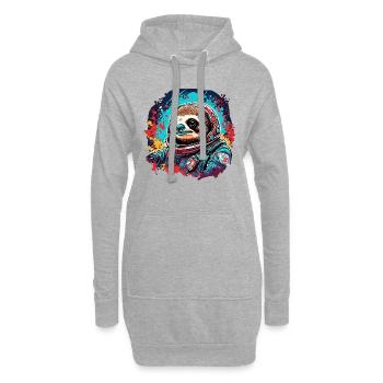 Astronaute / Espace / Animal / Paresseux / Vaisseau spatial - Sweat-shirt à capuche long Femme - gris chiné - Devant