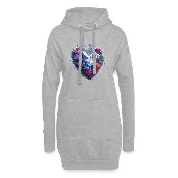 Herz / Muttertag / Liebe / Feiertage / Love - Hoodie-Kleid - Grau meliert - Vorne