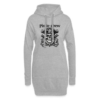 Pirat / Ahoi / Anker / Kapitän / Totenkopf / Rum - Hoodie-Kleid - Grau meliert - Vorne