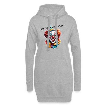Clown / Zirkus / Fasching / Karneval / verspielt - Hoodie-Kleid - Grau meliert - Vorne