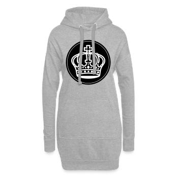 Krone Symbol Kreis - Hoodie-Kleid - Grau meliert - Vorne