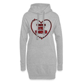 Weltbeste Stieftochter Stiefkind Herz Bonuskind - Hoodie-Kleid - Grau meliert - Vorne