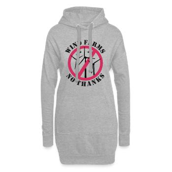 Windparks Nein Danke, Nein zu Windkraft - Hoodie-Kleid - Grau meliert - Vorne