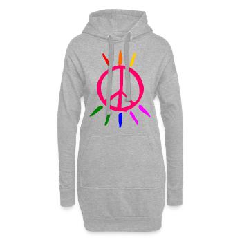 Lgbt paix peace - Sweat-shirt à capuche long Femme - gris chiné - Devant