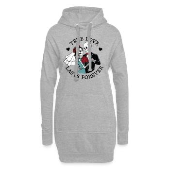 L’amour véritable dure éternellement - Sweat-shirt à capuche long Femme - gris chiné - Devant