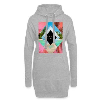 Sommer Strand Meer Palmen Urlaub Summer Vibes - Hoodie-Kleid - Grau meliert - Vorne