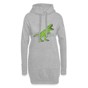 Âge de pierre de dinosaure T-Rex - Sweat-shirt à capuche long Femme - gris chiné - Devant