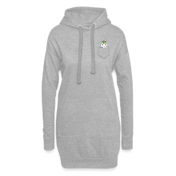 Einhorn zeigt Mittelfinger - Hoodie-Kleid - Grau meliert - Vorne