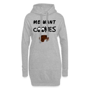 Me Want Cookies - Sweat-shirt à capuche long Femme - gris chiné - Devant