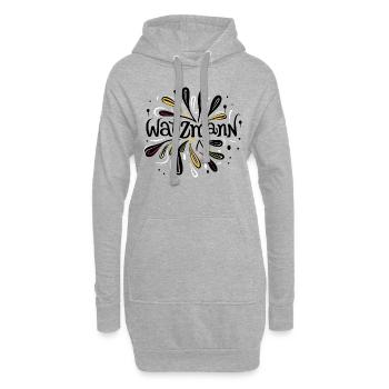 Watzmann Schriftzug kunstvoll gestaltet - Hoodie-Kleid - Grau meliert - Vorne