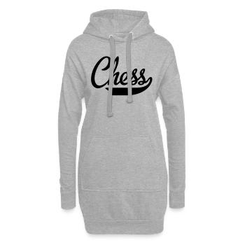 échecs - Sweat-shirt à capuche long Femme - gris chiné - Devant