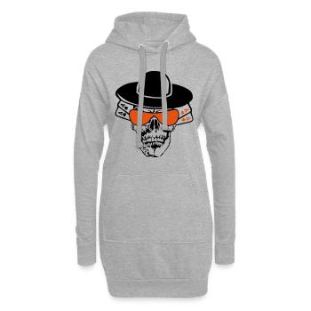 Todeskopf Poker carre as - Hoodie-Kleid - Grau meliert - Vorne